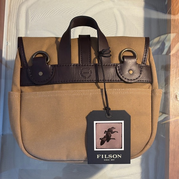 Filson Tan Canvas Field Bag with Leather Accents - Picture 9 of 16